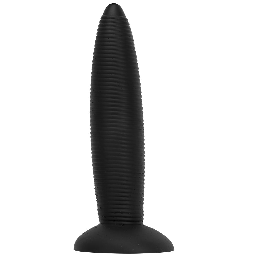 34 cm Threaded Ribbed Big Black Dildo
