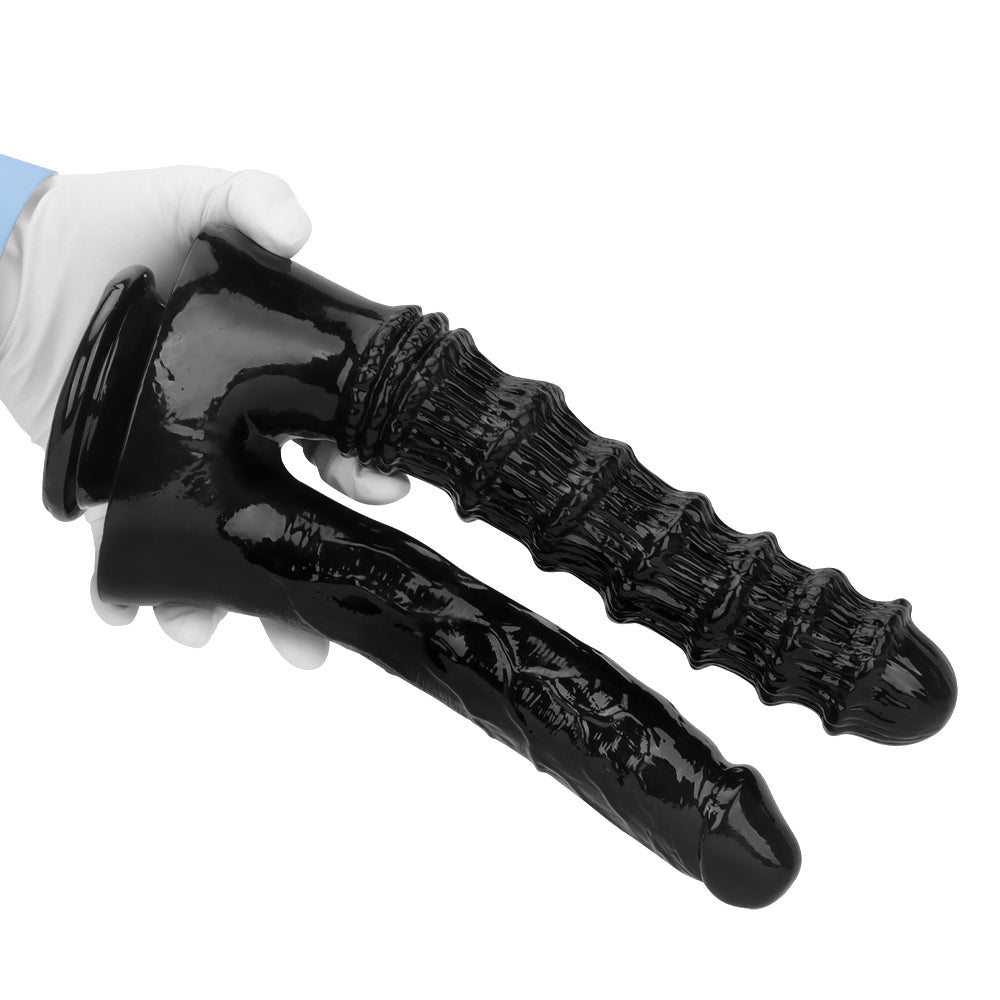 25.4 cm Black Double Penetration Bamboo Dildo