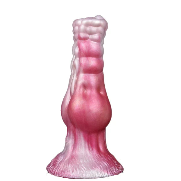 Pink Knot Textured Dog Cock Inflatable Dildo
