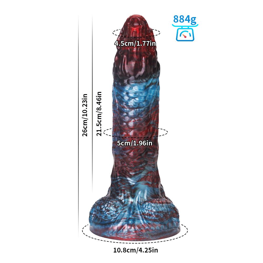 10 Inch Fantasy Dragon Textured Huge Butt Plug