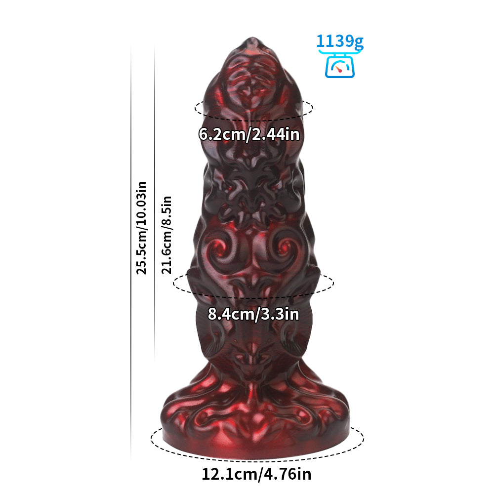 Black Fantasy Alien Monster Knot Textured Dildo