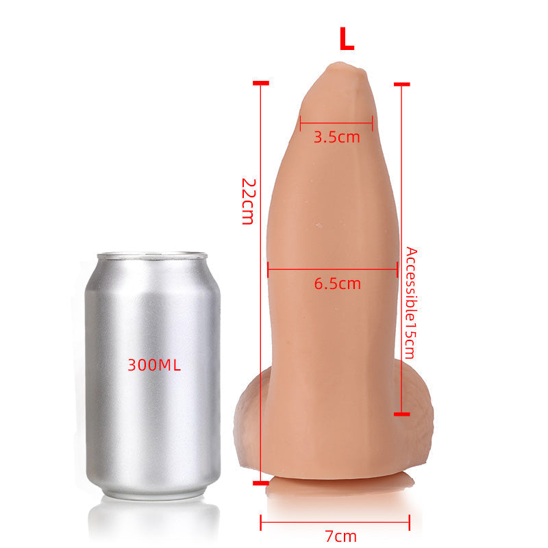 8 Inch Fantasy Elephant Tapered Foreskin Dildo