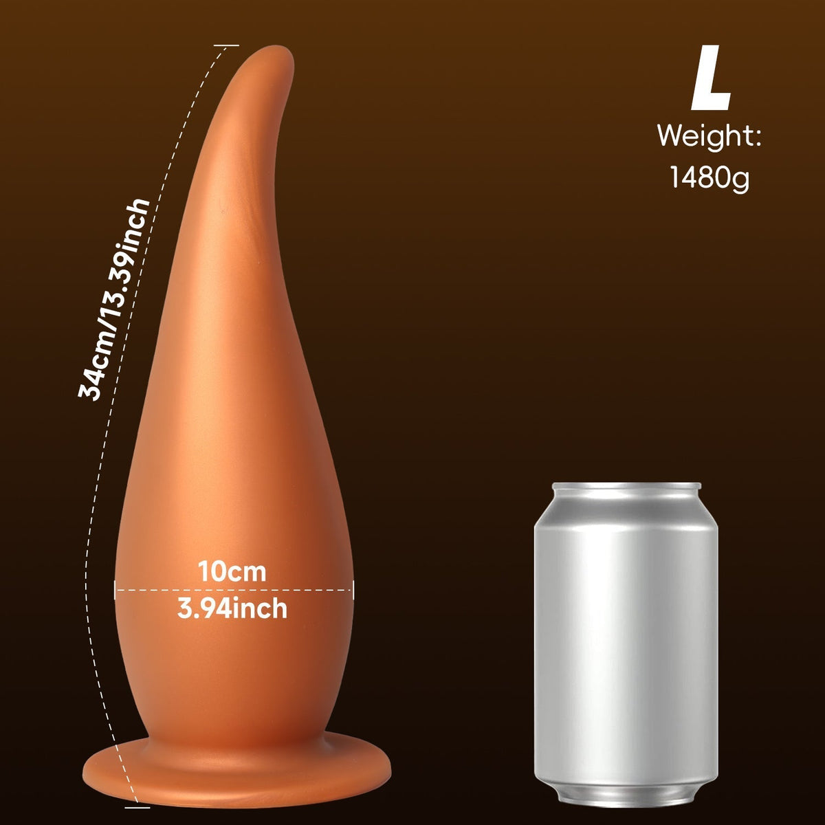 Gold Silicone Male Huge Butt Plug