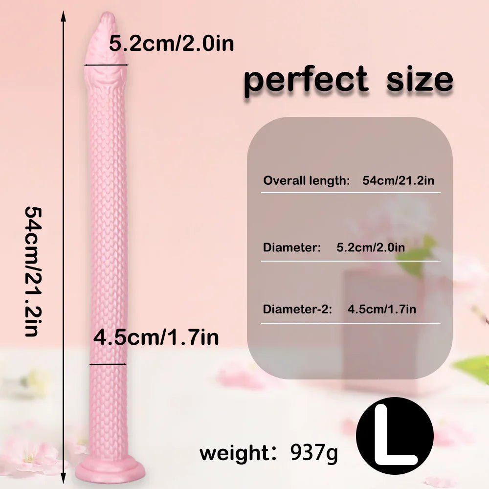 21 Inch Pink Fantasy Snake Slim Long Dildo