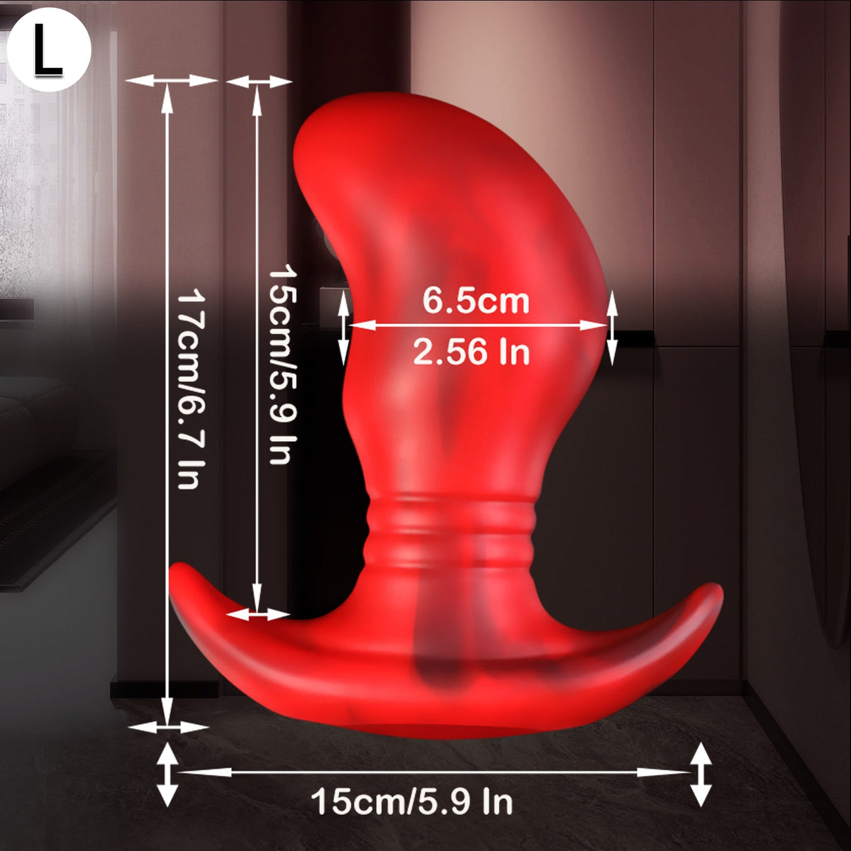 Red Silicone Curved Huge Butt Plug Kit