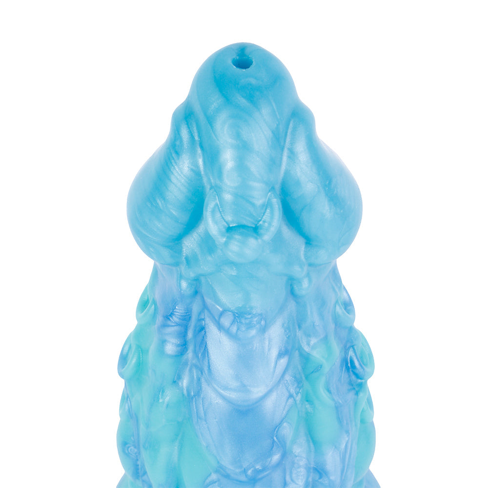 Blue Silicone Textured Monster Electric Squirting Dildo