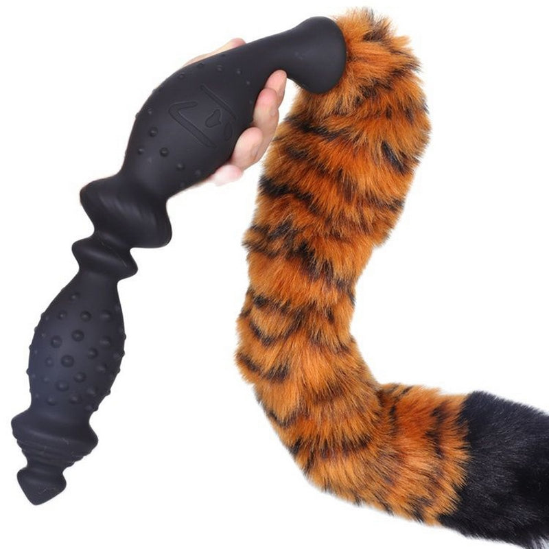 Tiger Tail Furry Long Knot Butt Plug