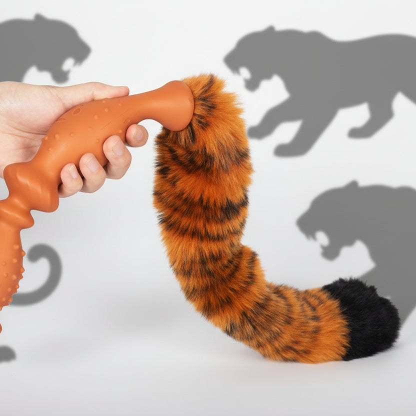 Tiger Tail Furry Long Knot Butt Plug