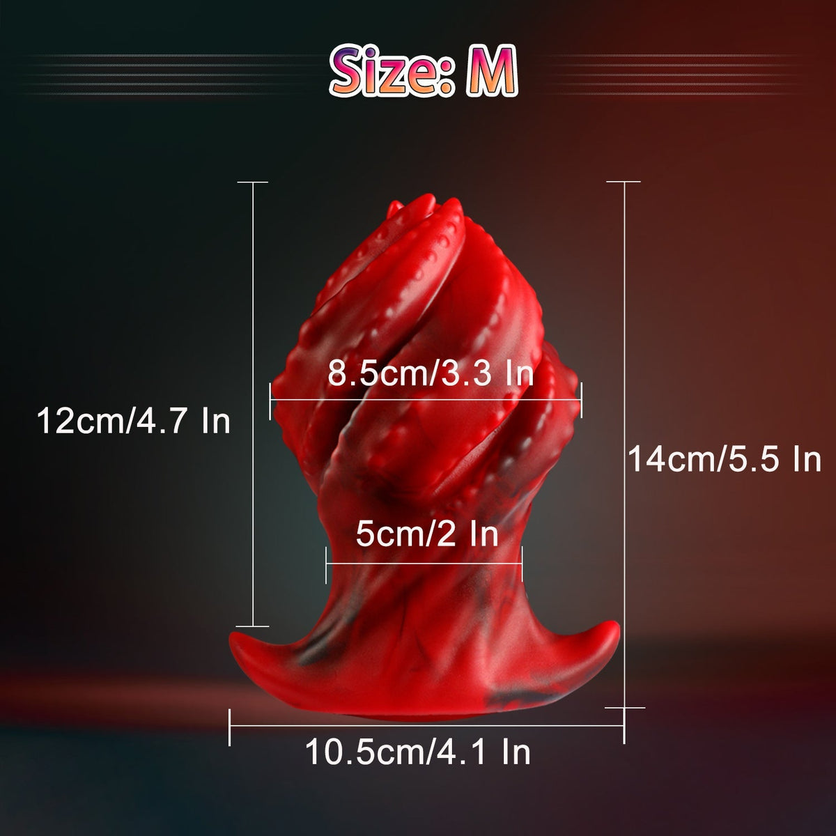 Red Monster Rotating Tentacle Huge Butt Plug