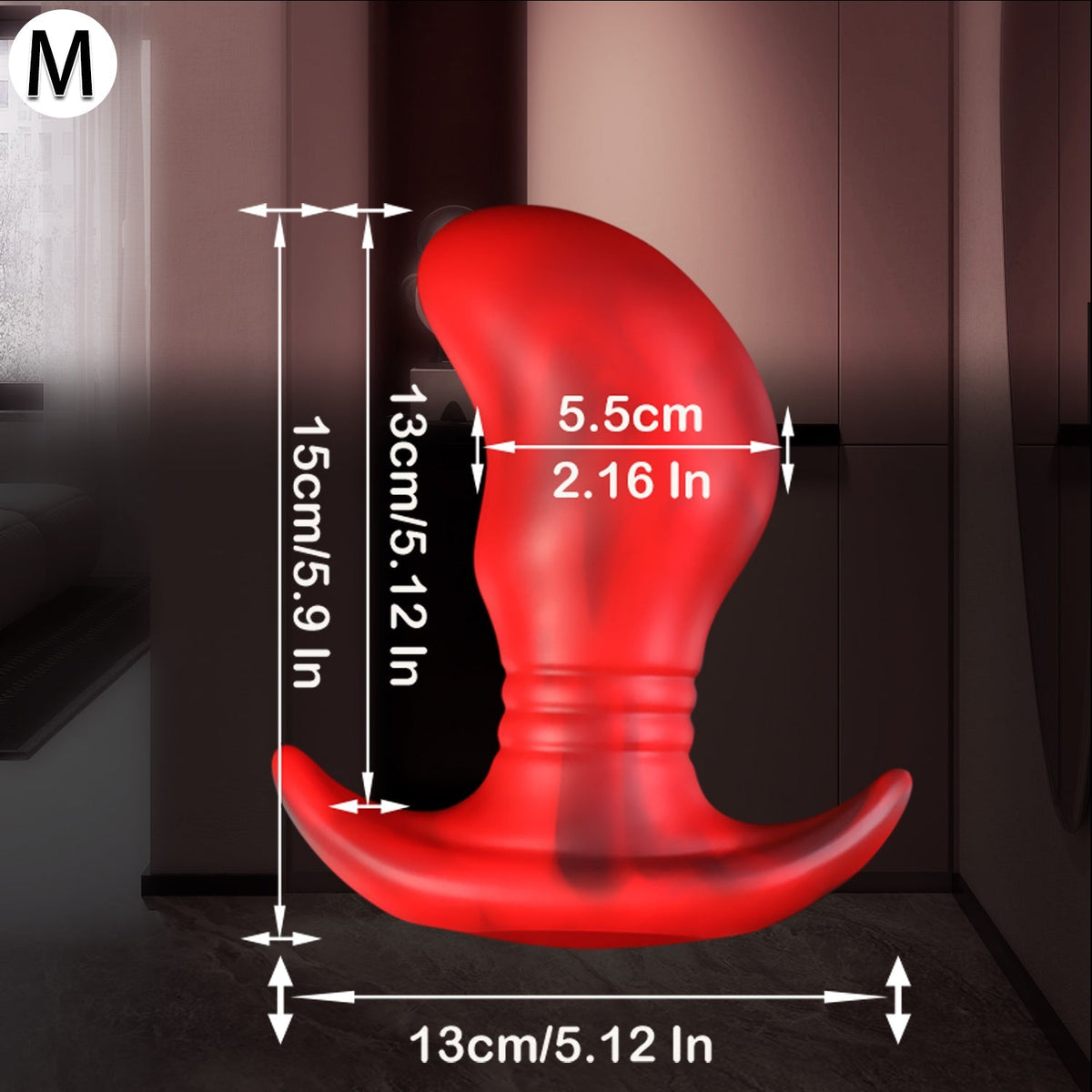 Red Silicone Curved Huge Butt Plug Kit