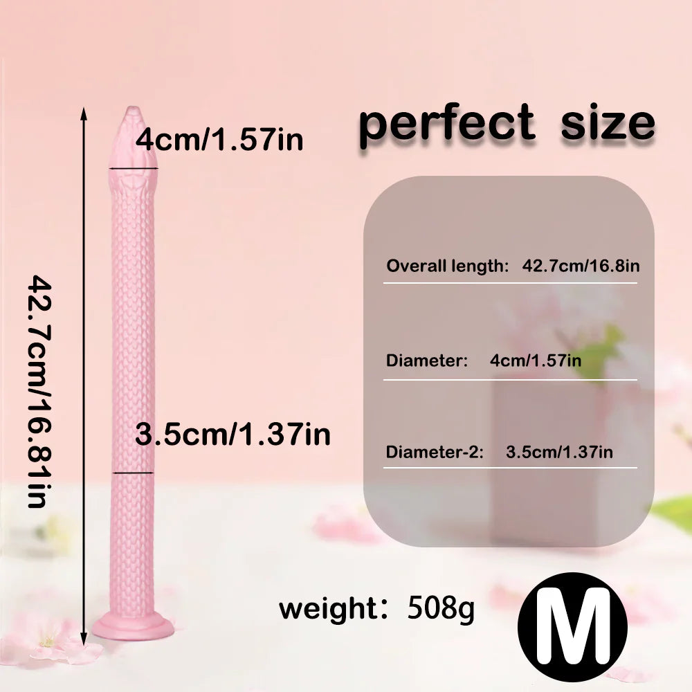 21 Inch Pink Fantasy Snake Slim Long Dildo