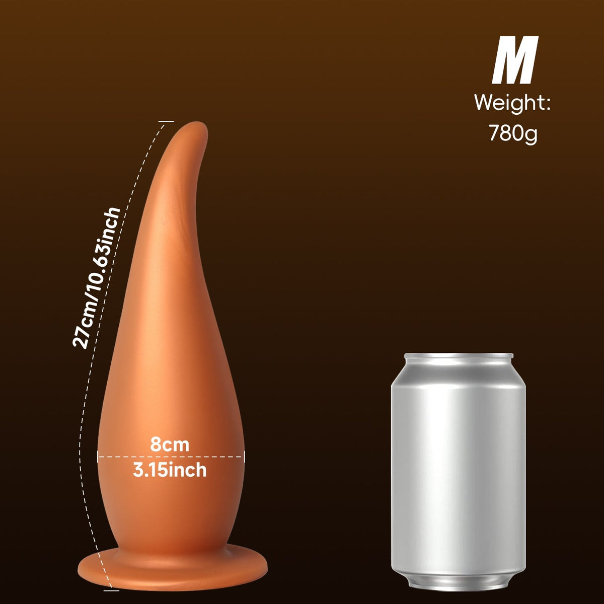 Gold Silicone Male Huge Butt Plug