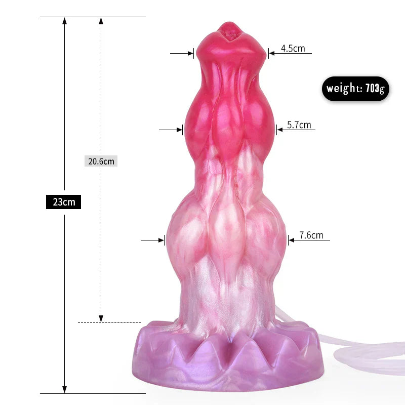 Pink Soft Knotted Ejaculating Dog Dildo