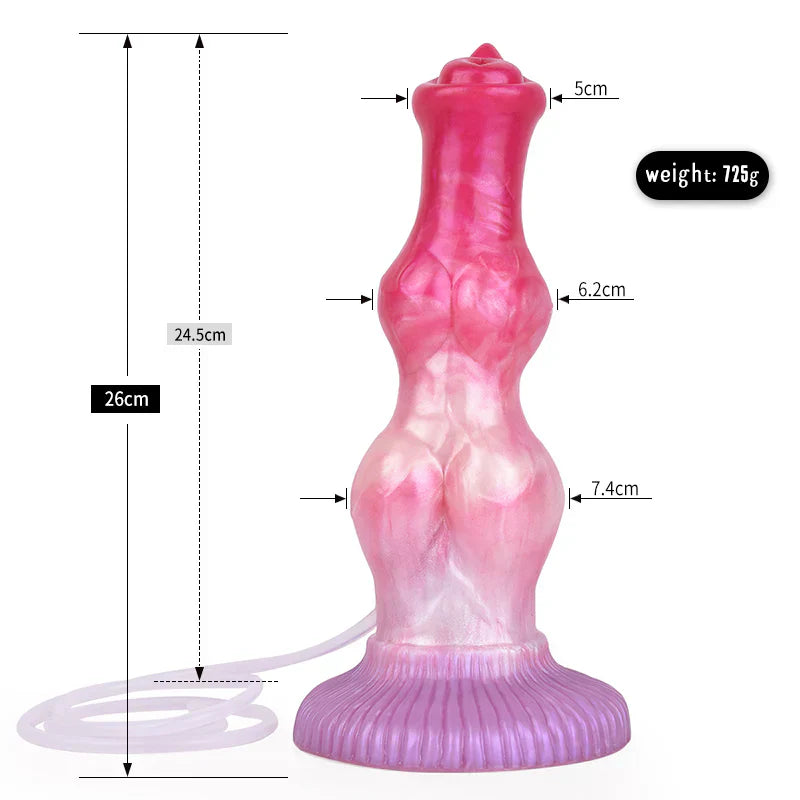 Pink Soft Knotted Ejaculating Dog Dildo