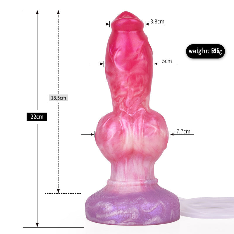 Pink Soft Knotted Ejaculating Dog Dildo