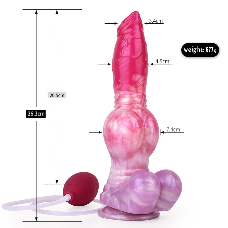 25.4 cm Silicone Knot Dog Squirting Dildo