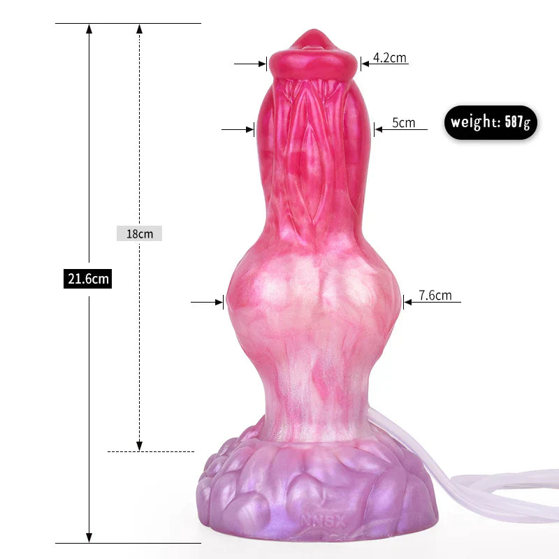 Pink Soft Knotted Ejaculating Dog Dildo