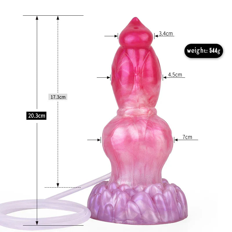 Pink Soft Knotted Ejaculating Dog Dildo