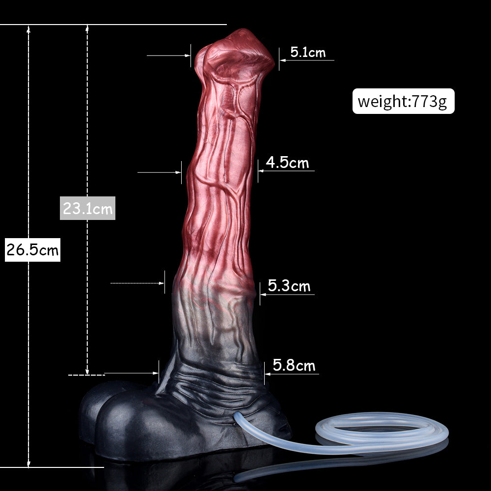 26 cm Textured Fantasy Ejaculation Horse Dildo
