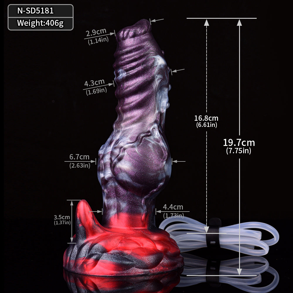 17.8 cm Raised Dog Knotted Ejaculating Dildo
