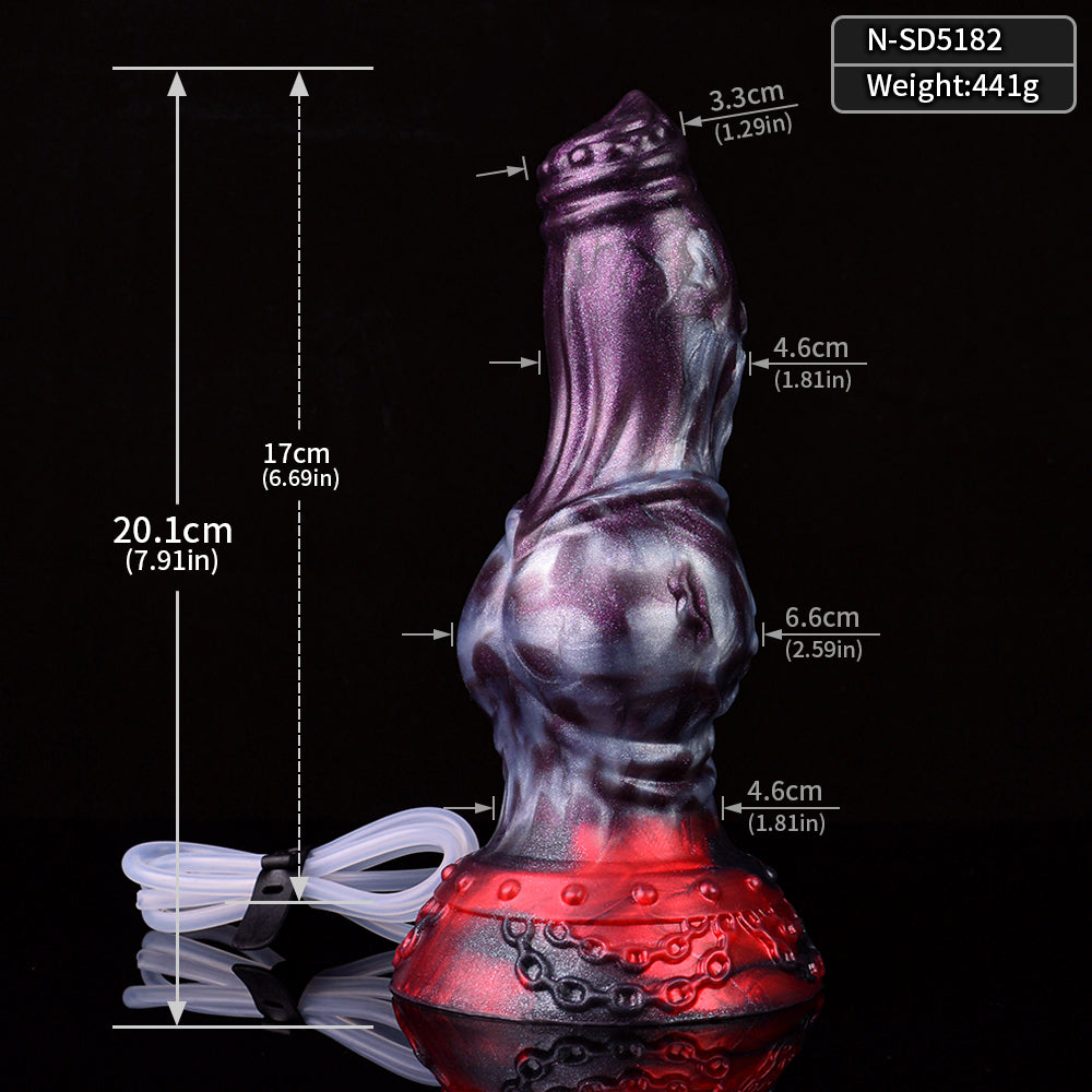 17.8 cm Raised Dog Knotted Ejaculating Dildo