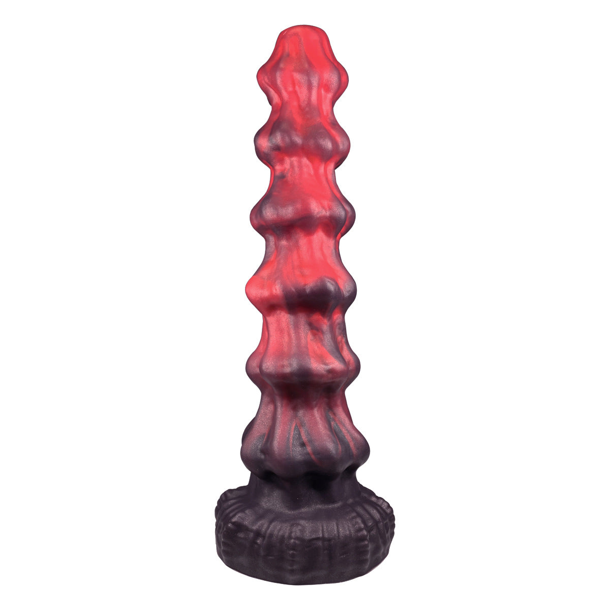 25.4 cm Red Huge Beaded Knot Rainbow Dildo