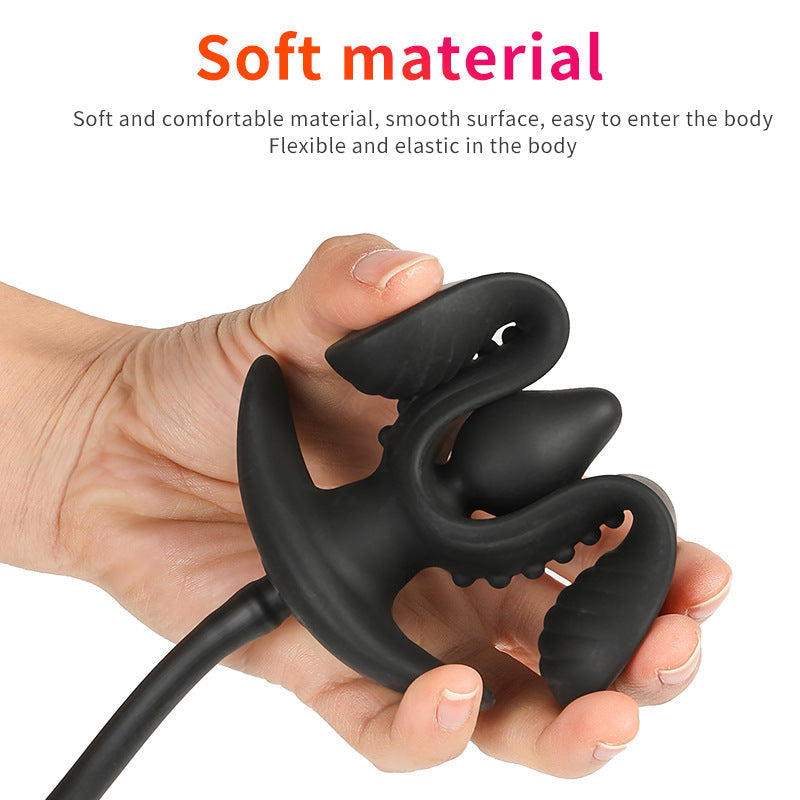 Black Silicone Huge Inflatable Butt Plug