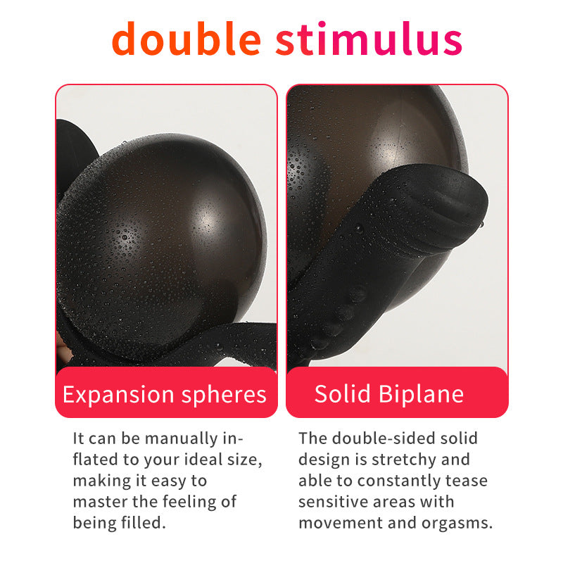 Black Silicone Huge Inflatable Butt Plug