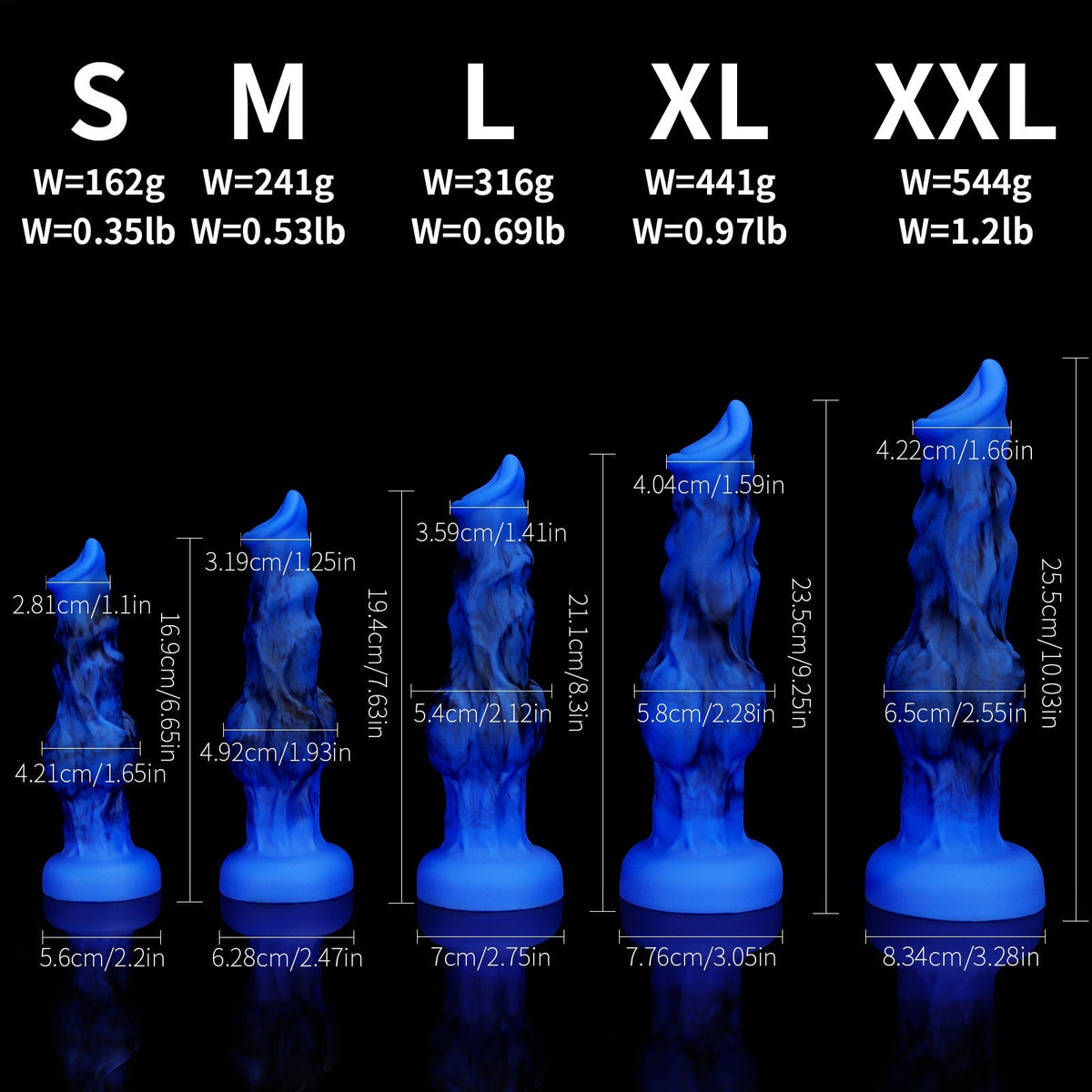 Blue Silicone Knot Fantasy Wolf Dildo