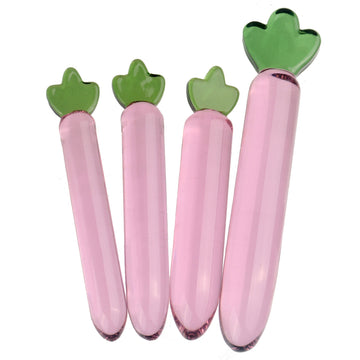 Pink Cute Clear Glass Dildo For Women