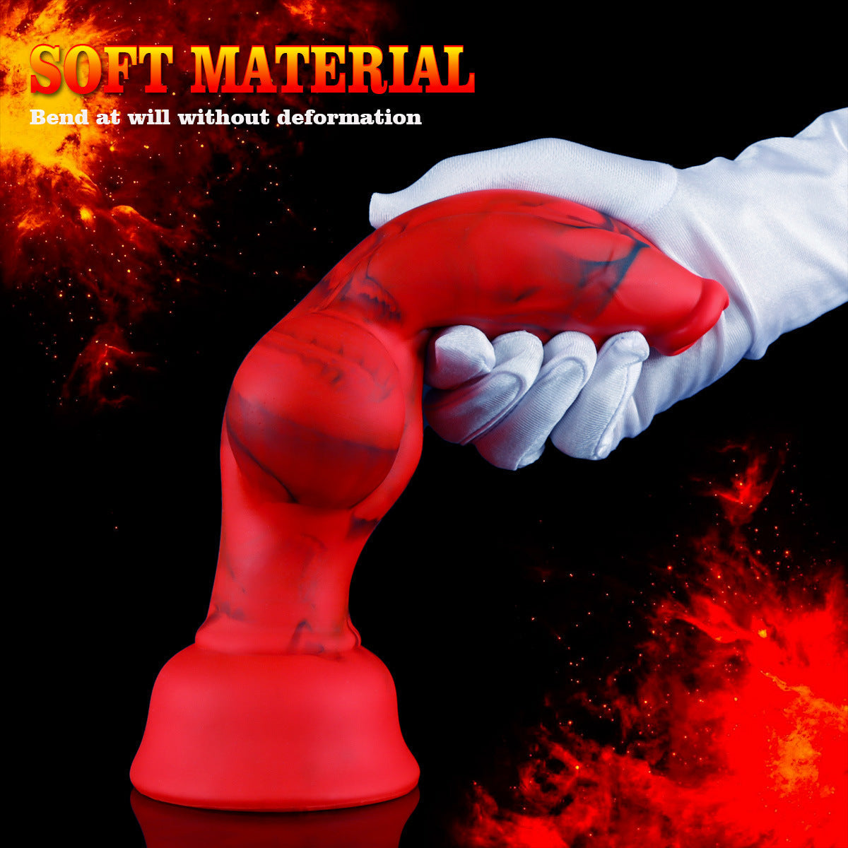 Soft Red Fantasy Knot Werewolf Dildo