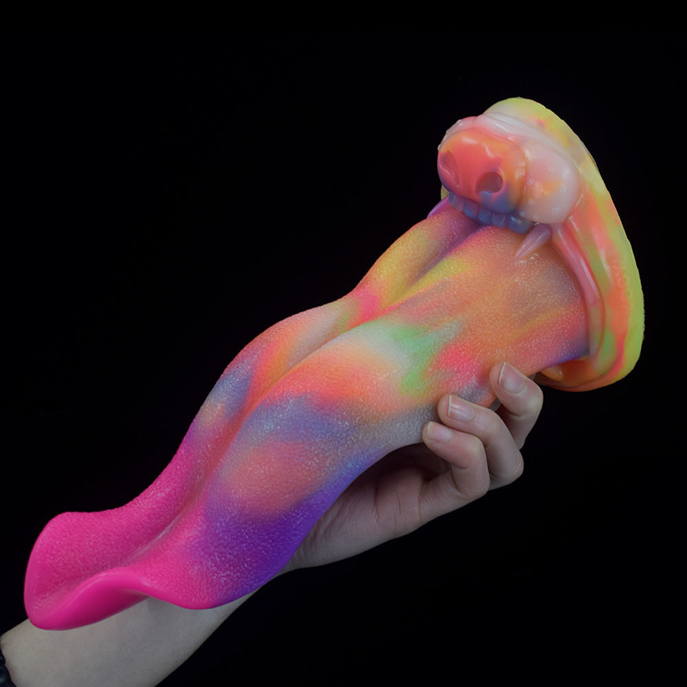 Light up Fantasy Animal Tongue Rainbow Dildo