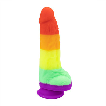 7.6 Inch Rainbow Silicone Dildo For Gay