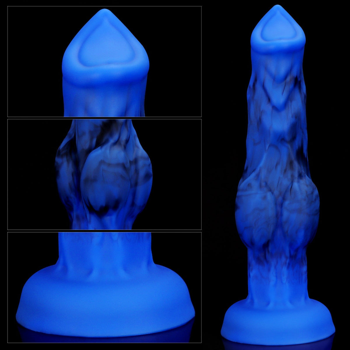 Blue Silicone Knot Fantasy Wolf Dildo