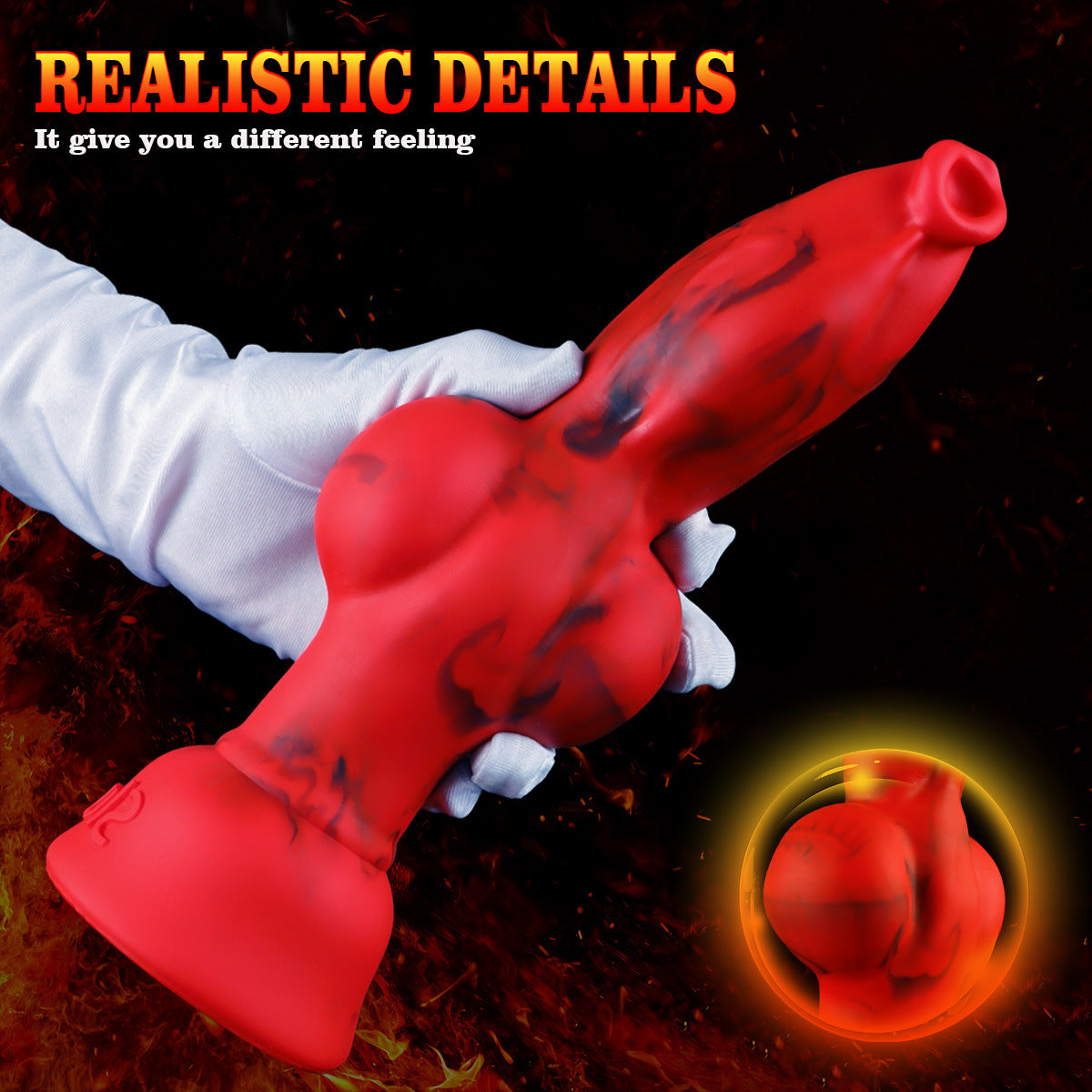 Soft Red Fantasy Knot Werewolf Dildo
