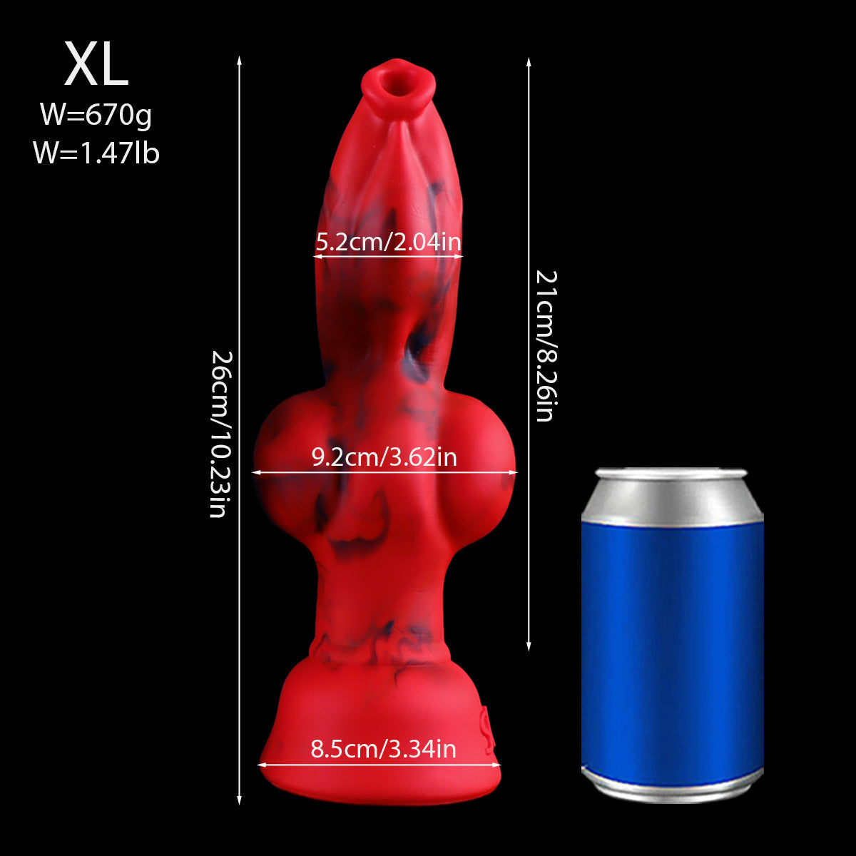 Soft Red Fantasy Knot Werewolf Dildo