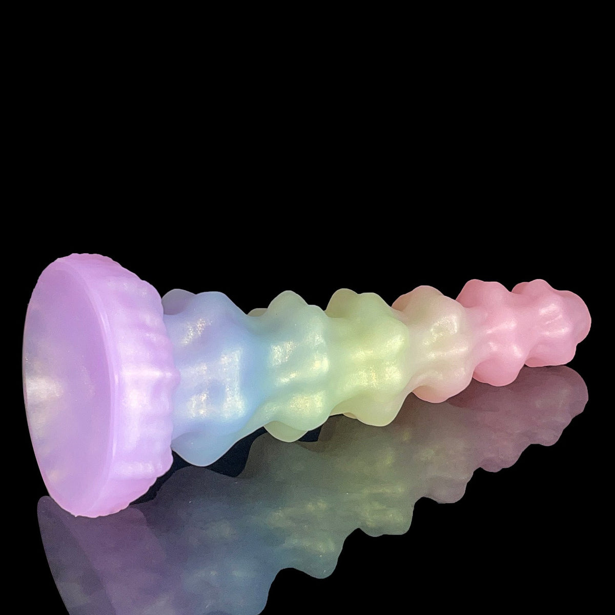 25.4 cm Red Huge Beaded Knot Rainbow Dildo