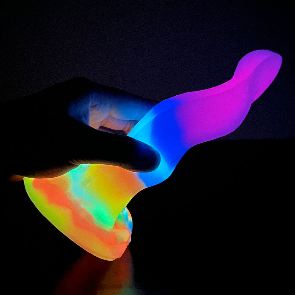 Light up Fantasy Animal Tongue Rainbow Dildo