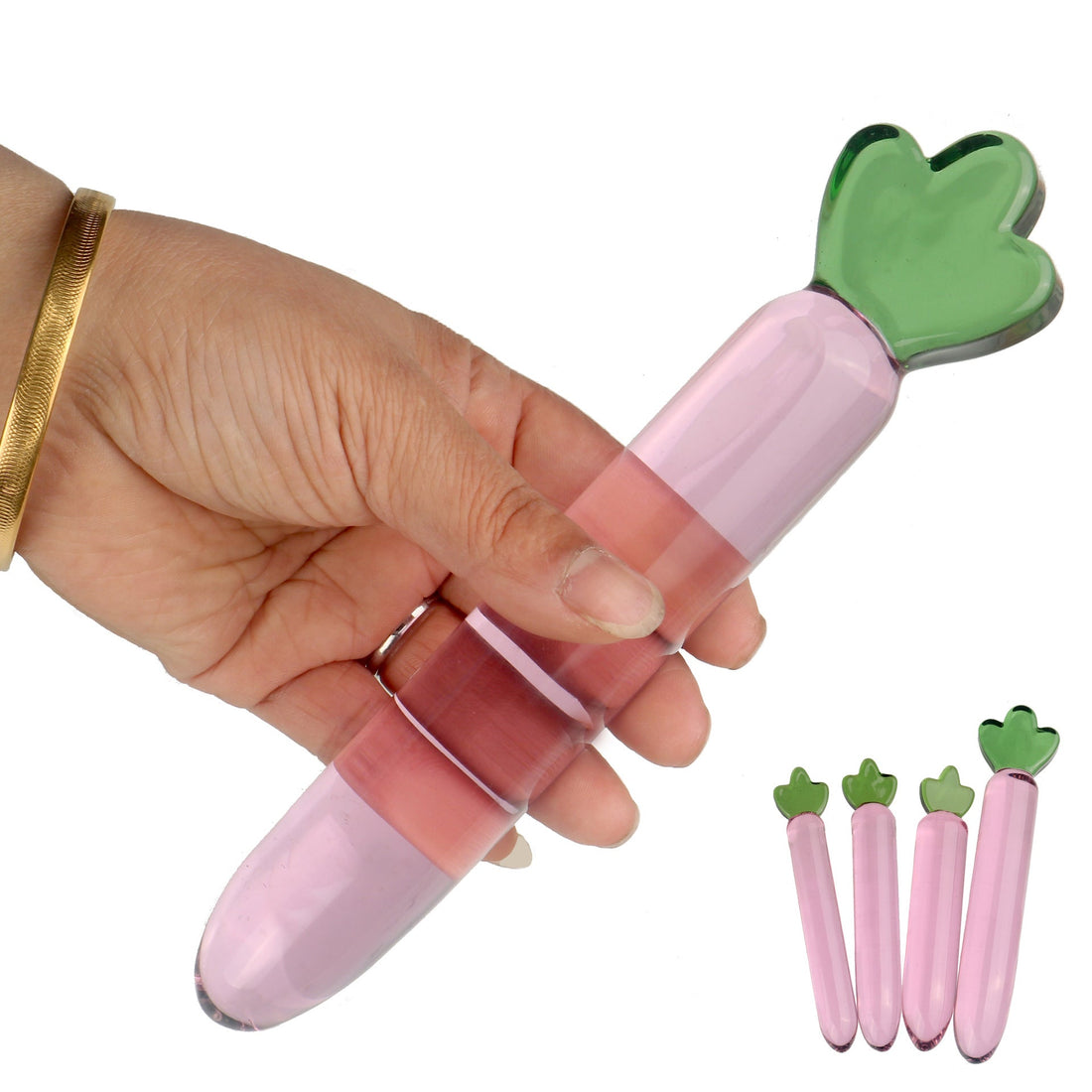 Pink Cute Clear Glass Dildo For Women