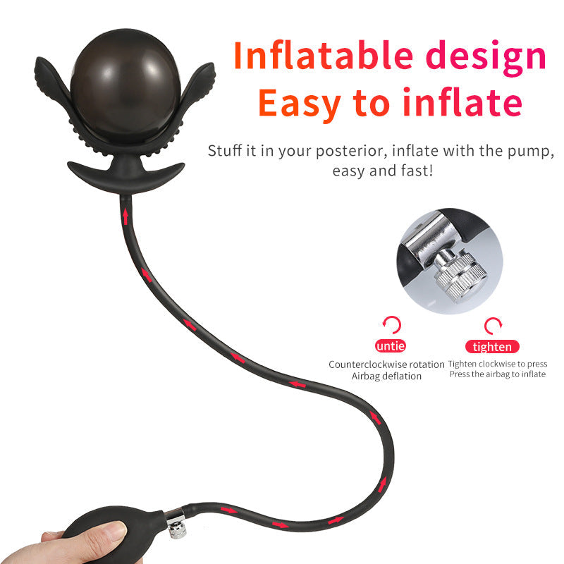 Black Silicone Huge Inflatable Butt Plug