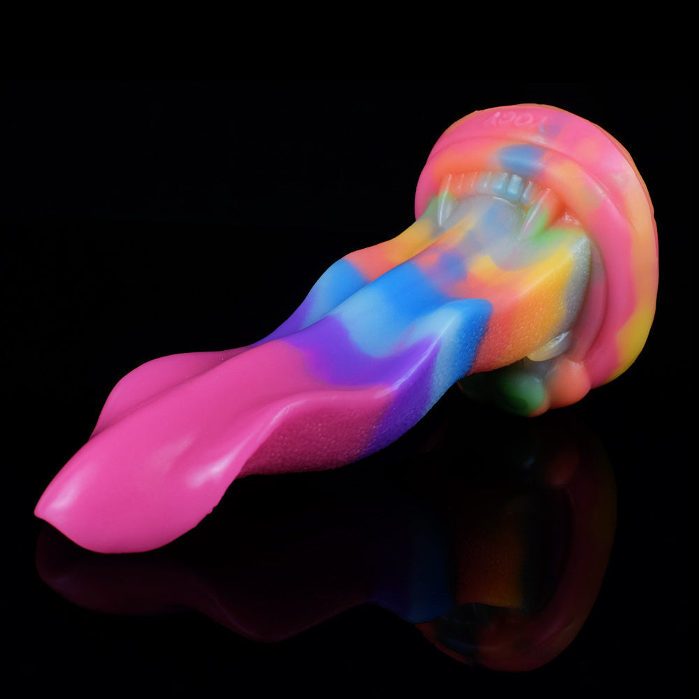 Light up Fantasy Animal Tongue Rainbow Dildo