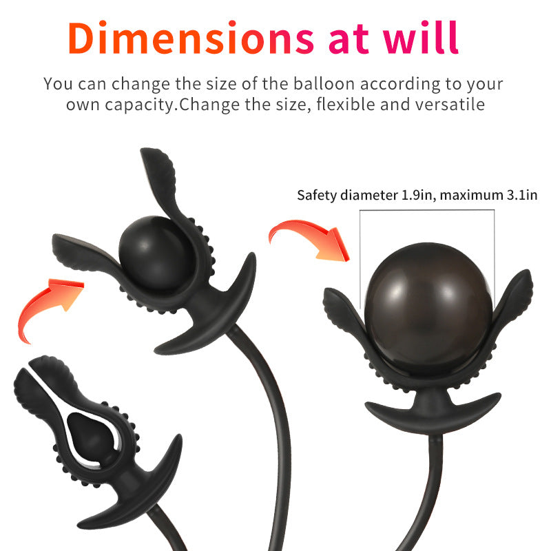 Black Silicone Huge Inflatable Butt Plug