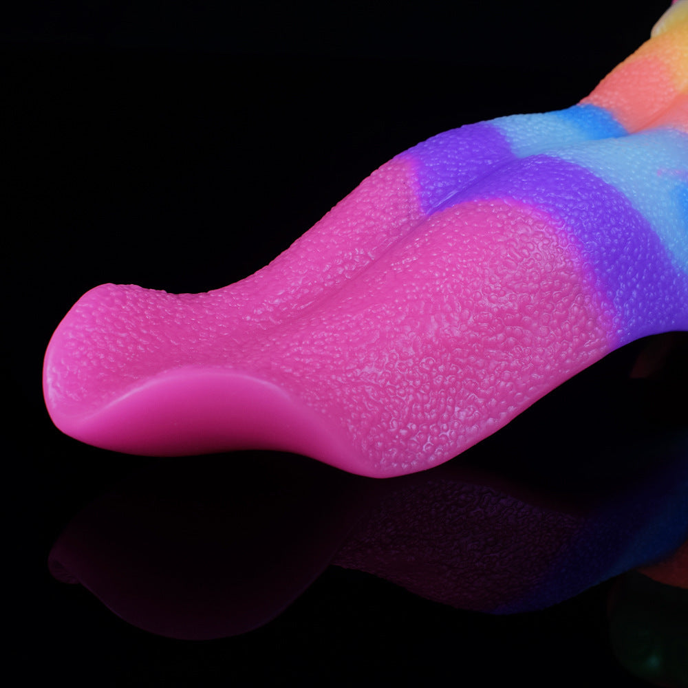 Light up Fantasy Animal Tongue Rainbow Dildo