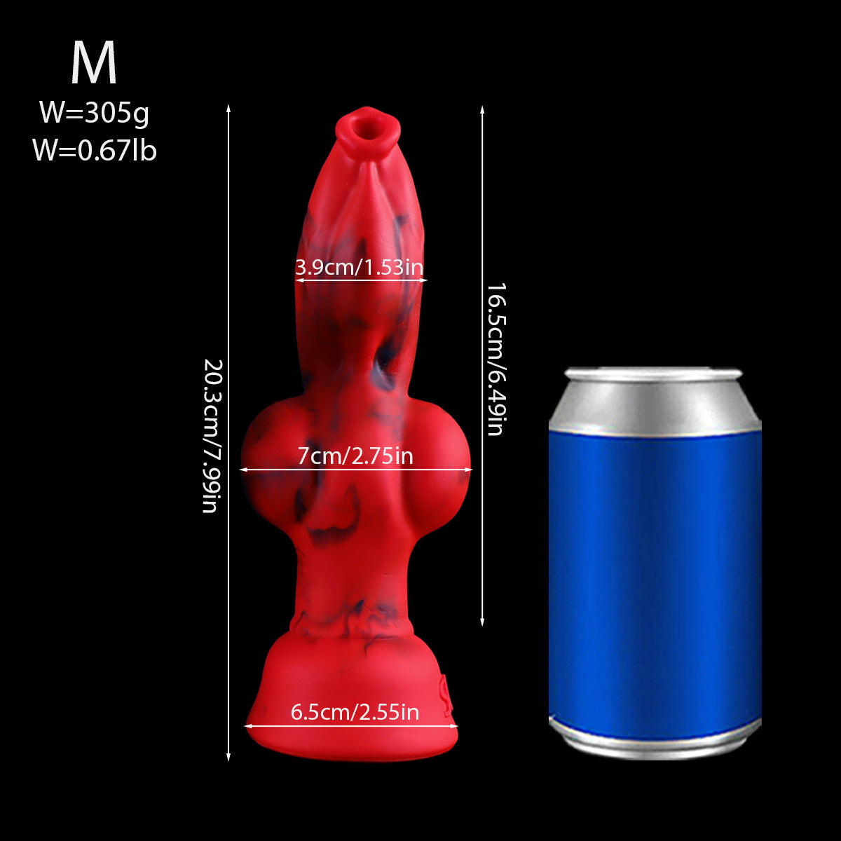 Soft Red Fantasy Knot Werewolf Dildo