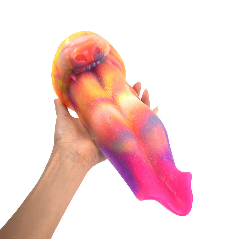 Light up Fantasy Animal Tongue Rainbow Dildo