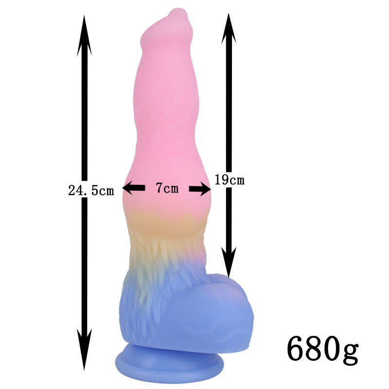 22.9 cm Knot Colored Dog Silicone Dildo