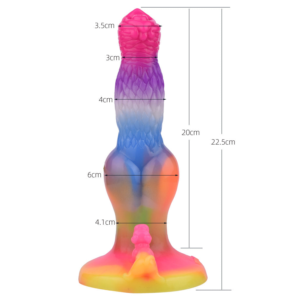 20.3 cm Glow In The Dark Dog Rainbow Dildo