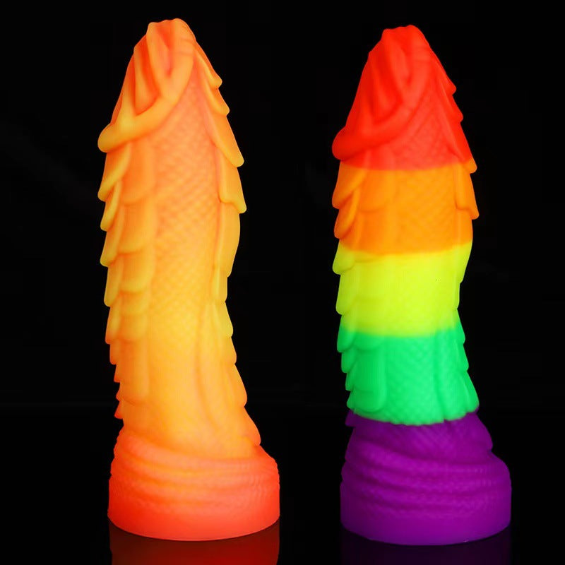 8.3 Inch Fantasy Rainbow Dragon Textured Anal Dildo