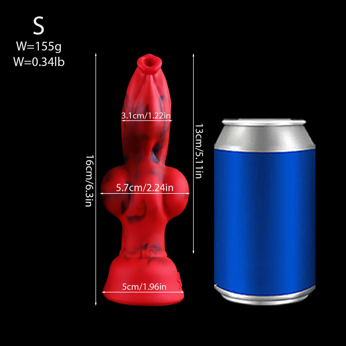 Soft Red Fantasy Knot Werewolf Dildo