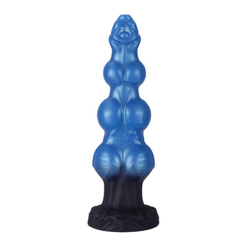 Blue Dog Fantasy Dildo with Three Knotted